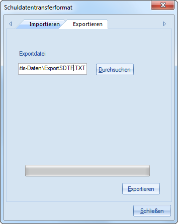 Dialogfenster für den Export nach MAGELLAN in Untis