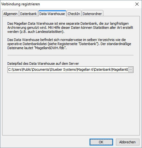 Unterkarte "Data Warehouse"
