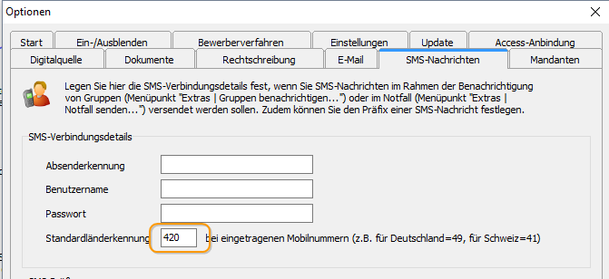 Die Länderkennung kann auch dreistellig erfasst werden