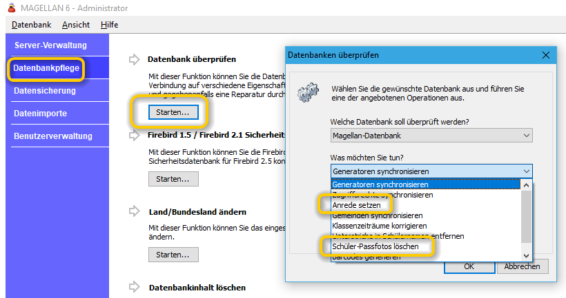 Neue Funktionen `Anrede setzen` und `Schüler-Passfoto löschen`