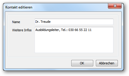 Einen Ausbilderkontakt editieren