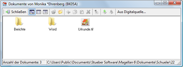 Das erfasste Dokument „Urkunde.tif“ wird im Dokumentefenster angezeigt.