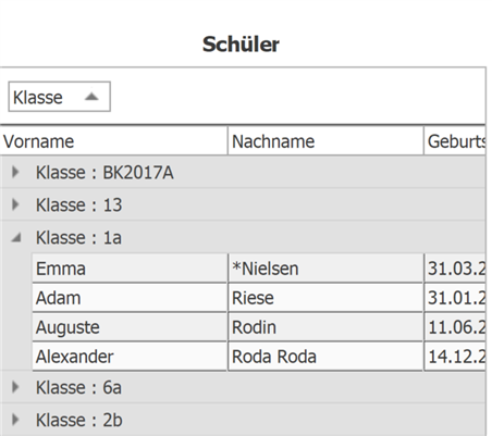 Gruppieren öffnen
