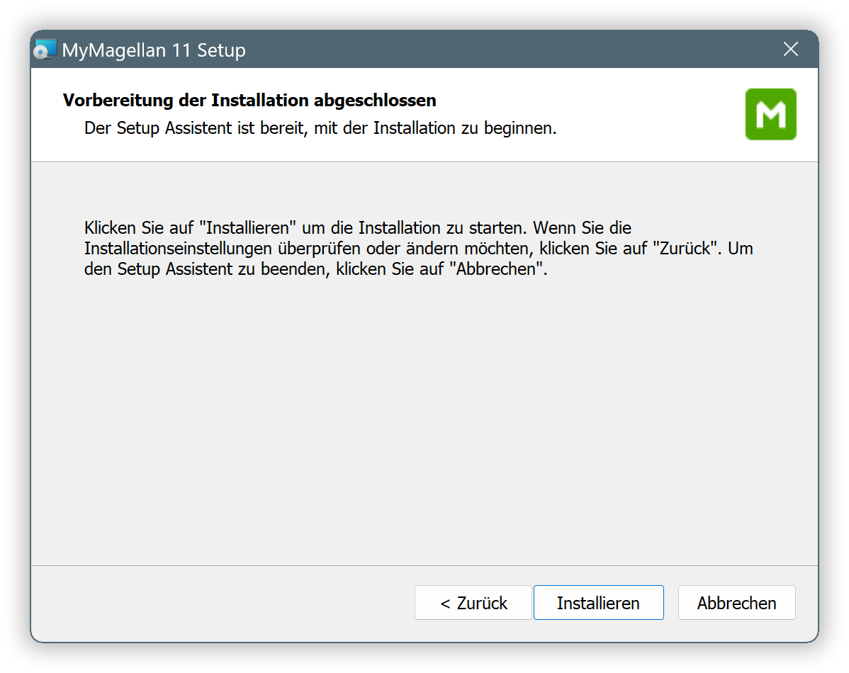 Klicken Sie auf Installieren!