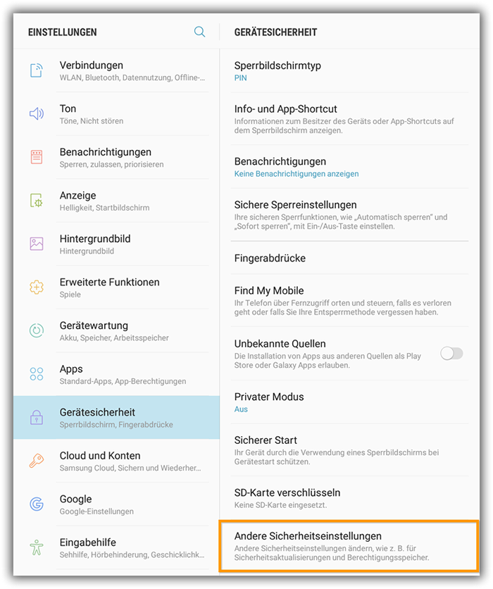 Gerätesicherheit