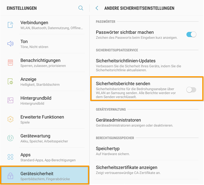 Gerätesicherheit