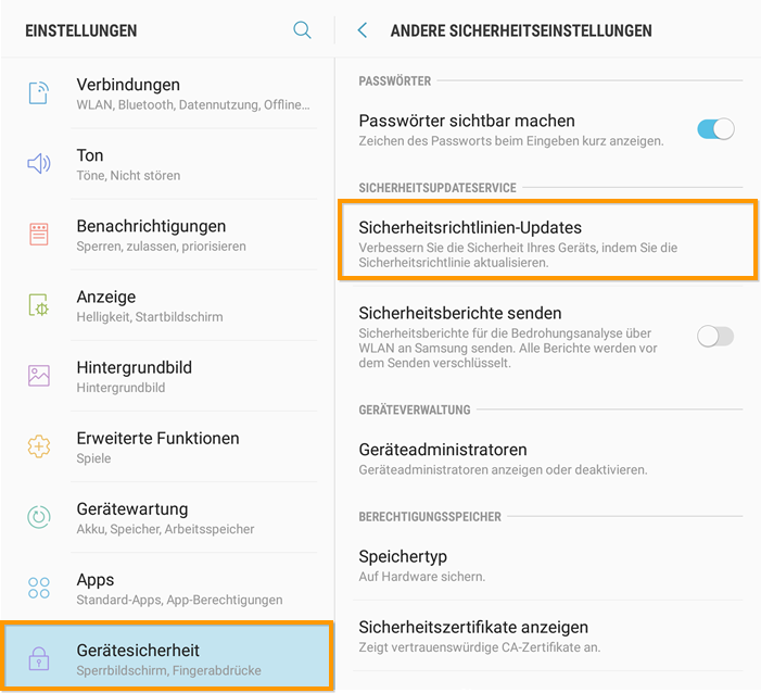 Gerätesicherheit