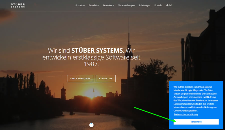 Cookie-Banner schließen