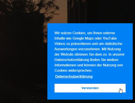 Cookie-Banner schließen