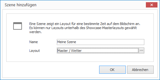 Eine Szene hinzufügen