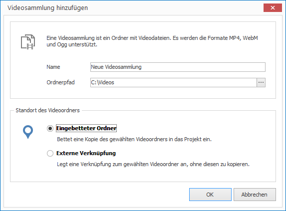 Eine Videosammlung hinzufügen