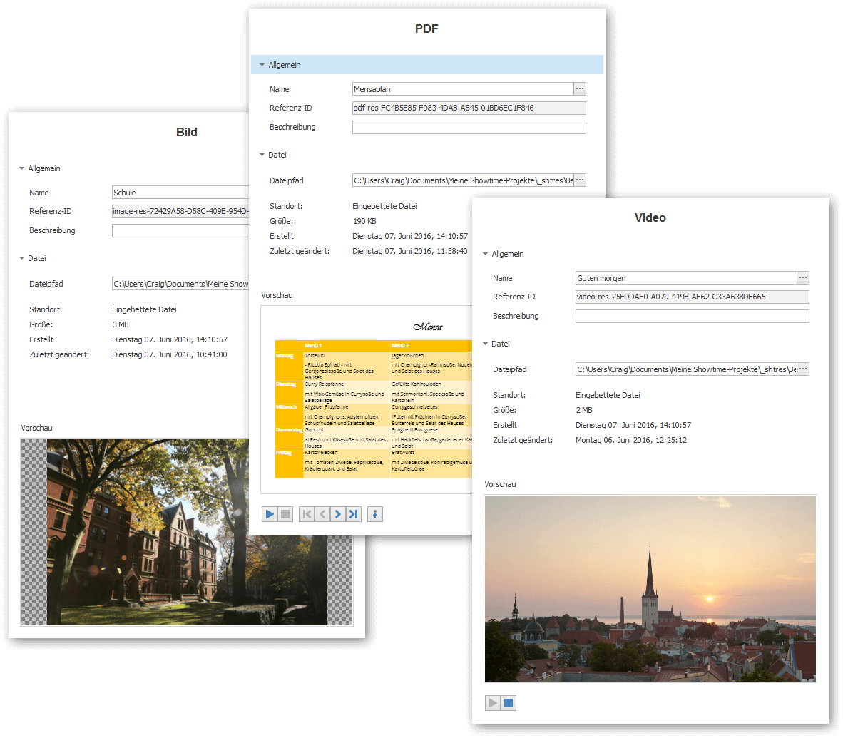 Screenshot: Übersicht Ressourcen